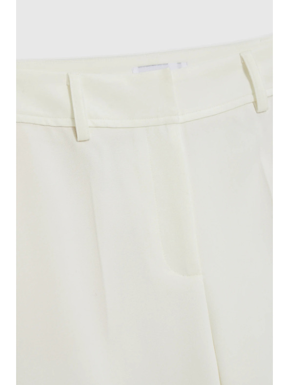 Moodo Панталони с широки крачола в кант бели Moodo