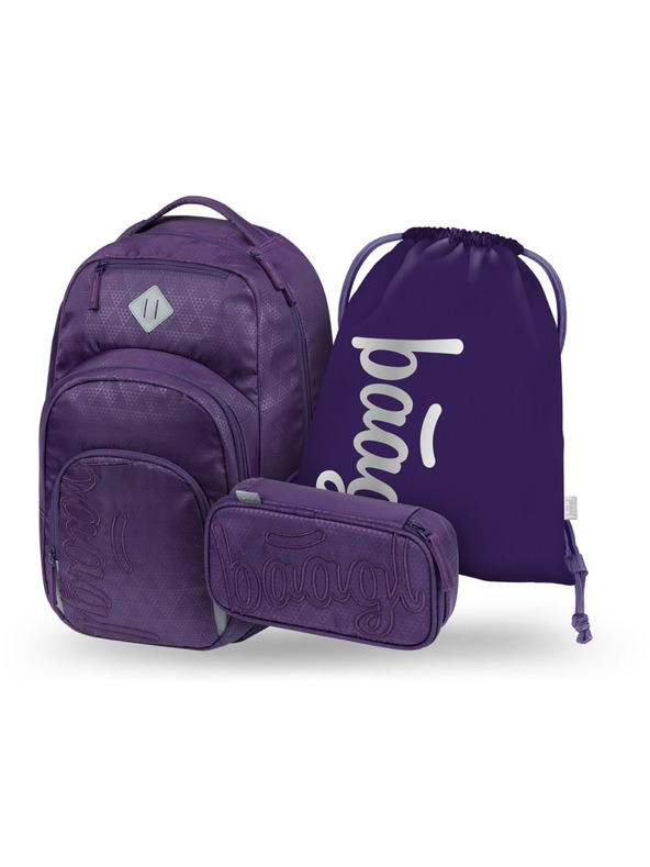 BAAGL  BAAGL SET 3 Coolmate Plum: раница, пенал, торба
