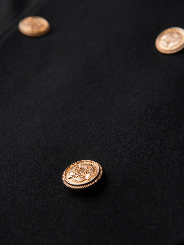 Ombre Clothing Елегантно военно двурядно вълнено палто за мъже - черно V1 OM-COWC-0145 Ombre Clothing