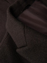 Ombre Clothing Мъжко двурядно вълнено палто - тъмнокафяво V3 OM-COWC-0133 Ombre Clothing