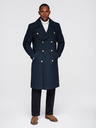 Ombre Clothing Мъжко тъмносиньо вълнено двурядно палто - тъмносиня V1 OM-COWC-0134 Ombre Clothing