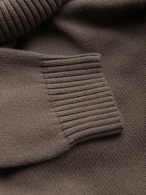 Ombre Clothing Мъжки плетен пуловер Golf - сивокафяв V1 OM-SWTN-0163 Ombre Clothing