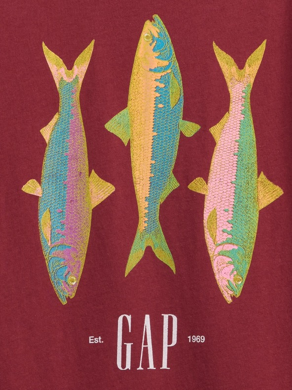 GAP Детска тениска с печат и лого GAP