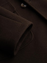 Ombre Clothing Мъжко двуредово палто с декоративни копчета - тъмнокафяво V3 OM-COWC-0137 Ombre Clothing