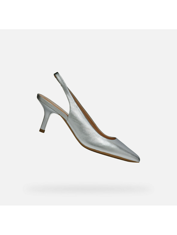 Geox Сребристи дамски обувки с токче Geox Kleopy