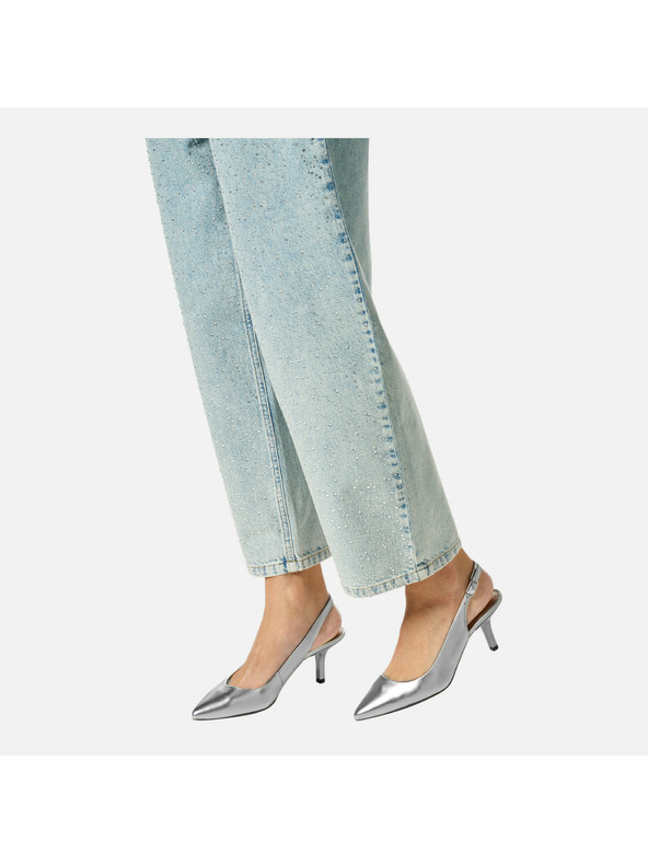 Geox Сребристи дамски обувки с токче Geox Kleopy