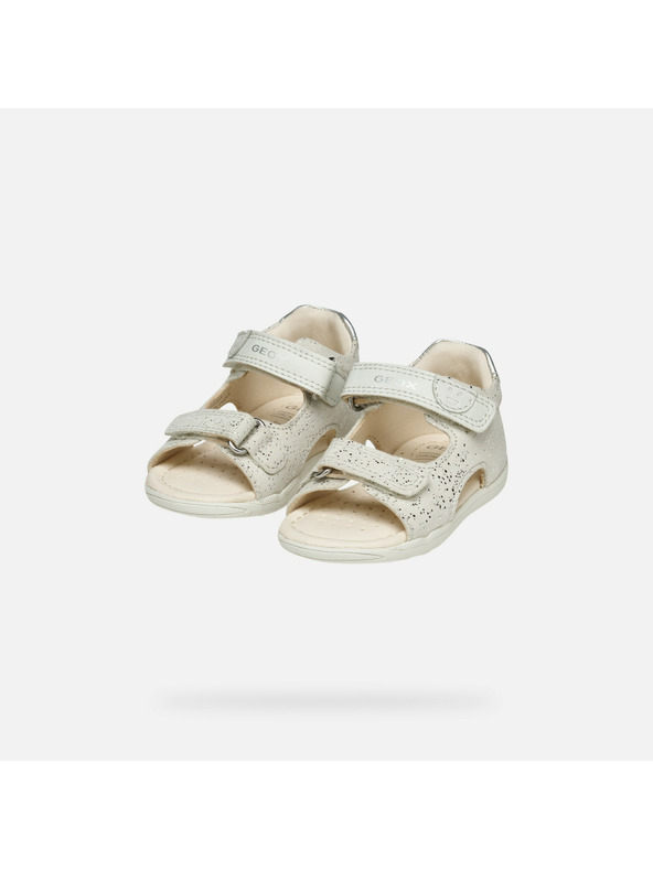 Geox Бели детски сандали за първи стъпки Geox Sandal Macchia Gir
