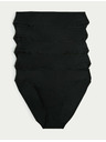 Marks & Spencer Бикини с висока кройка от памук и Lycra®, 5 бр. в опаковка Marks & Spencer черни