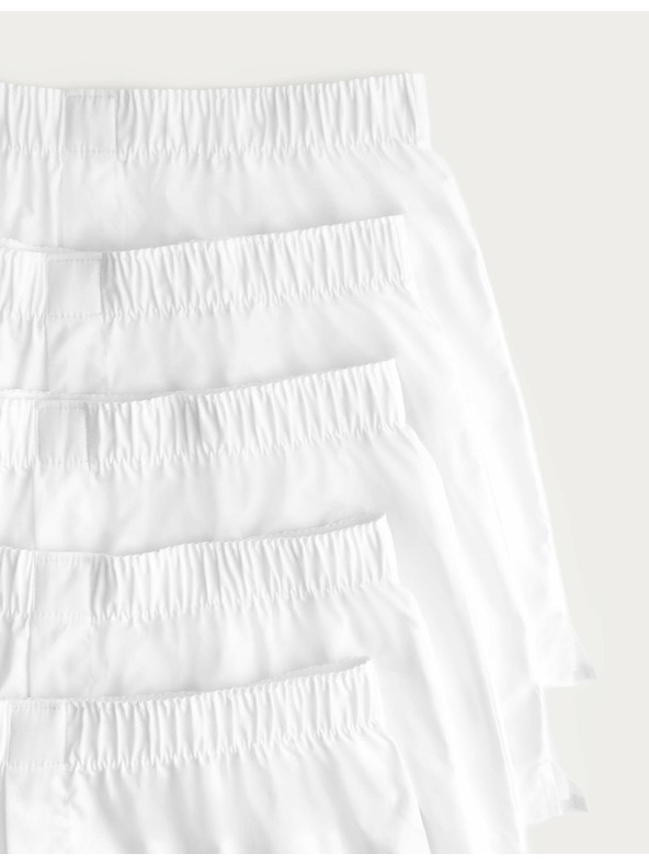Marks & Spencer Мъжки комплект от пет бели къси панталони Marks & Spencer