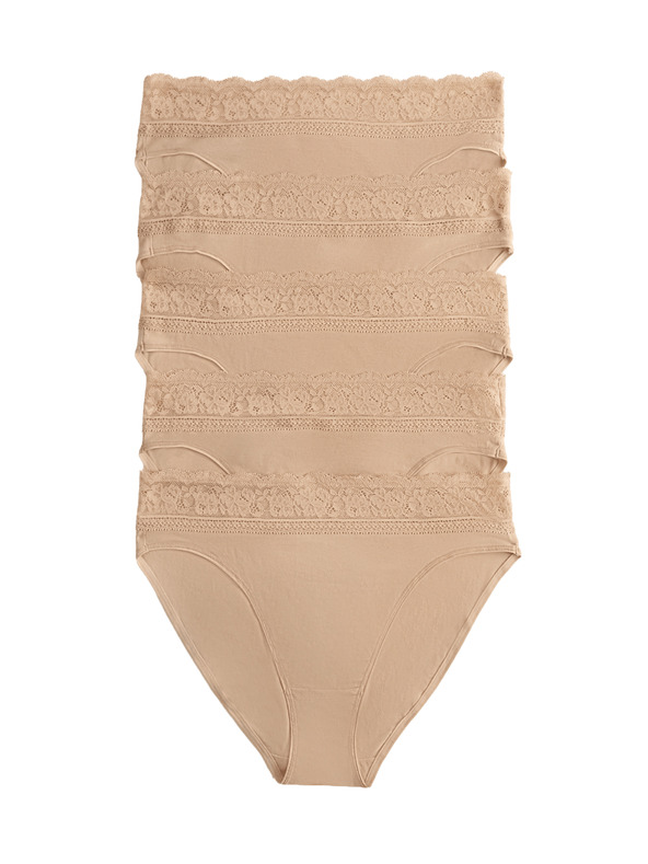 Marks & Spencer Комплект дамски бикини от пет части в бежово Marks & Spencer