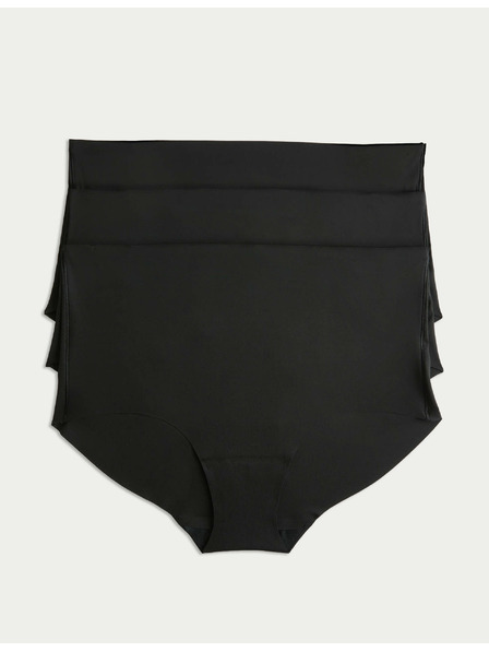Marks & Spencer Боксер бикини без видими ръбове с висока талия, 3 бр. в опаковка Marks & Spencer черно