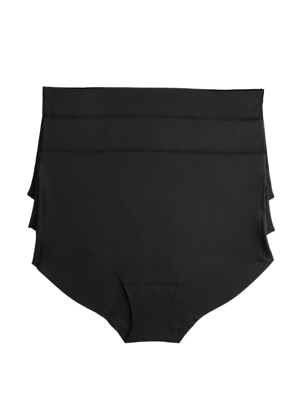 Marks & Spencer Боксер бикини без видими ръбове с висока талия, 3 бр. в опаковка Marks & Spencer черно