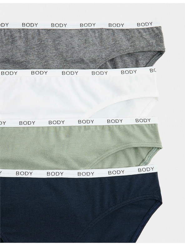 Marks & Spencer Бикини с висок памучен дял, комплект 4 бр. Marks & Spencer в синьо