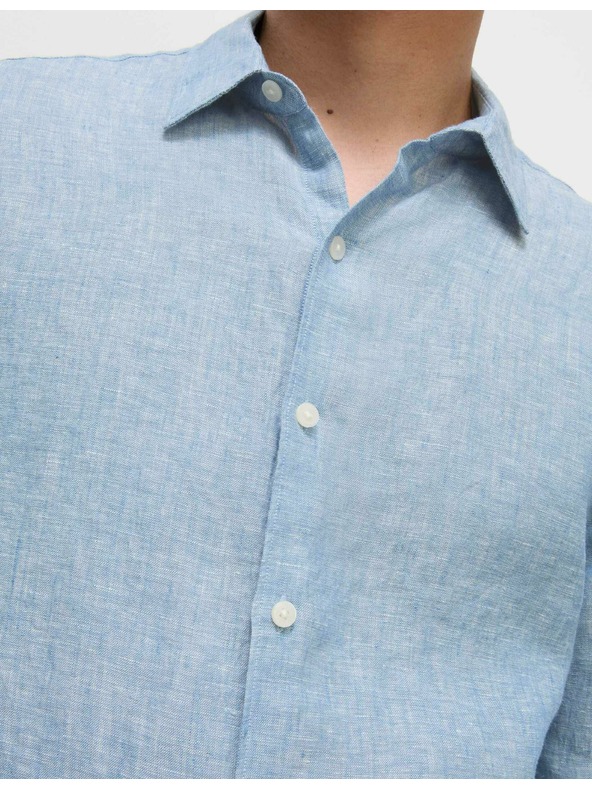 Marks & Spencer Риза от чист лен Marks & Spencer синя