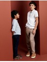 Marks & Spencer Чино панталони с висок дял памук (2-8 години) Marks & Spencer тъмносиня