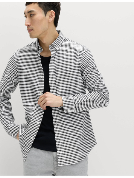 Marks & Spencer Карирана оксфордска риза The Ultimate от чист памук Marks & Spencer черна