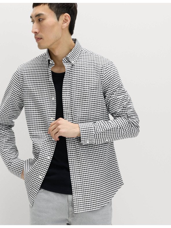 Marks & Spencer Карирана оксфордска риза The Ultimate от чист памук Marks & Spencer черна