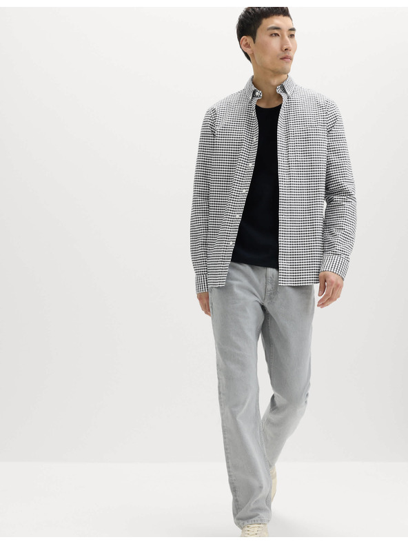 Marks & Spencer Карирана оксфордска риза The Ultimate от чист памук Marks & Spencer черна