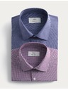 Marks & Spencer Карирани ризи с нормална кройка с лесно гладене, 2 бр. Marks & Spencer в червено