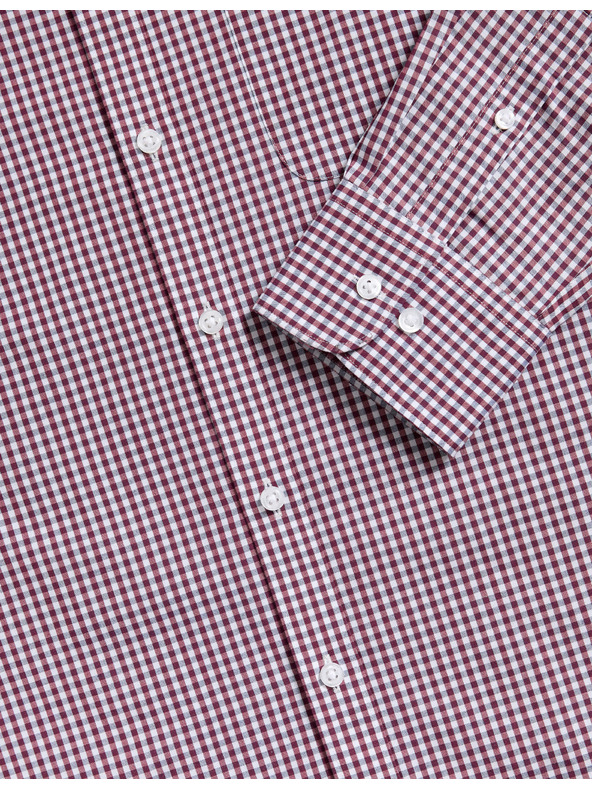 Marks & Spencer Карирани ризи с нормална кройка с лесно гладене, 2 бр. Marks & Spencer в червено