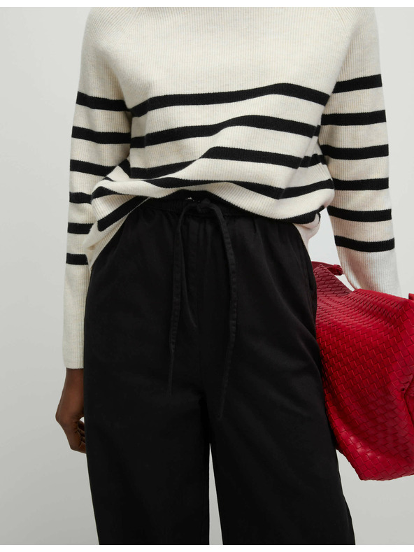 Marks & Spencer Дънкови панталони с широки крачоли, с връзка в талията Marks & Spencer черен