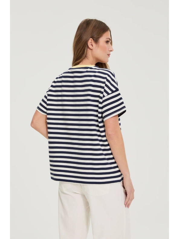 Moodo Oversize суитшърт с райета тъмно син Moodo