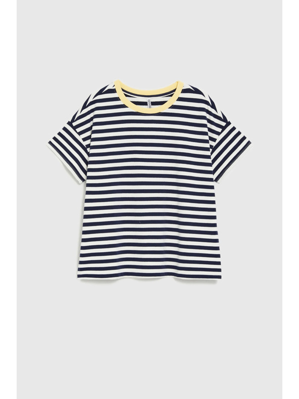 Moodo Oversize суитшърт с райета тъмно син Moodo