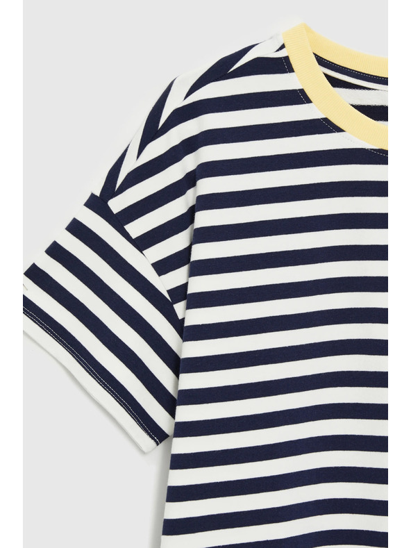 Moodo Oversize суитшърт с райета тъмно син Moodo