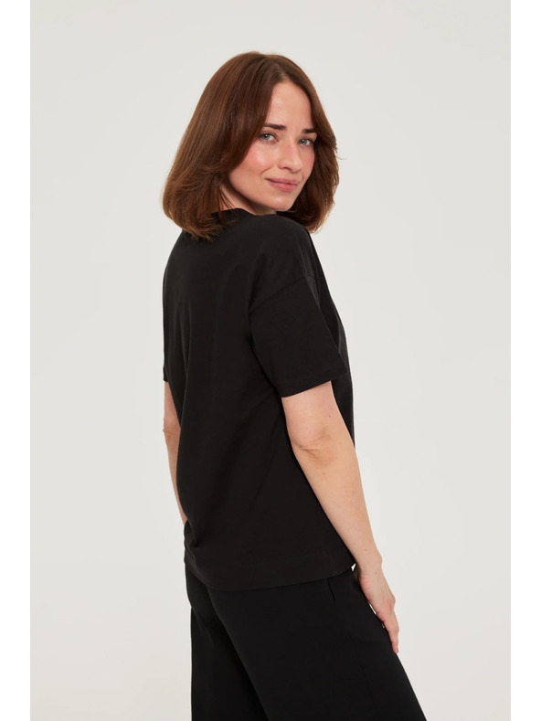 Moodo Тениска с печат черна Moodo