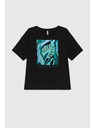 Moodo Тениска с печат черна Moodo