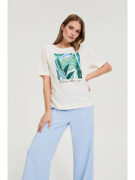 Moodo Бяла тениска с принт Moodo