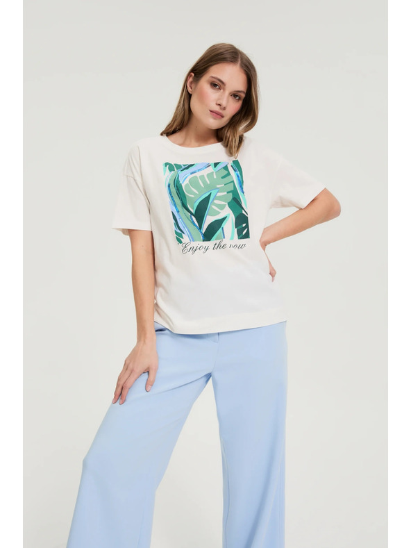 Moodo Бяла тениска с принт Moodo