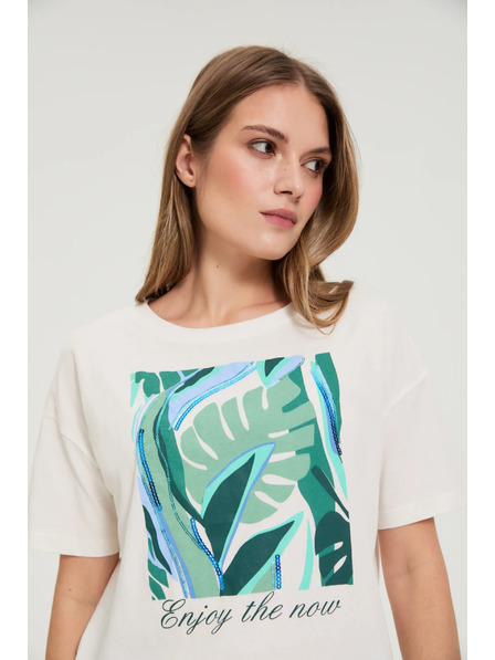 Moodo Бяла тениска с принт Moodo