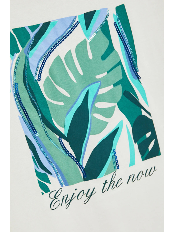 Moodo Бяла тениска с принт Moodo