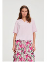 Moodo Розова ризи с къси ръкави Moodo