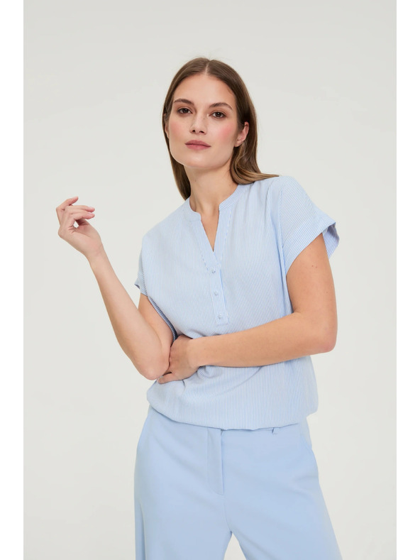 Moodo Светлосиня раирана риза Moodo