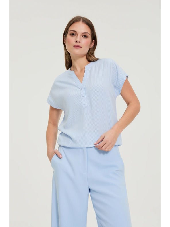 Moodo Светлосиня раирана риза Moodo