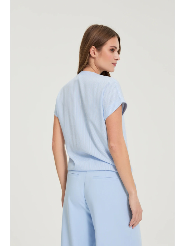 Moodo Светлосиня раирана риза Moodo