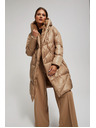 Moodo Дълго яке с качулка тъмно бежово Moodo