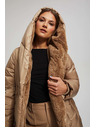 Moodo Дълго яке с качулка тъмно бежово Moodo