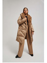 Moodo Дълго яке с качулка тъмно бежово Moodo