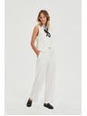 Moodo Панталони от костюм с райета бели Moodo
