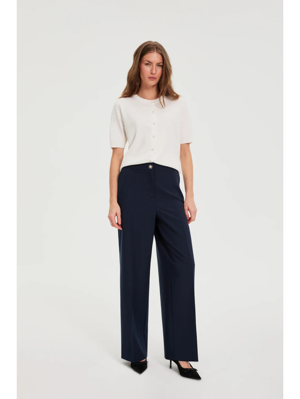 Moodo Панталони със широки крачоли тъмно сини Moodo