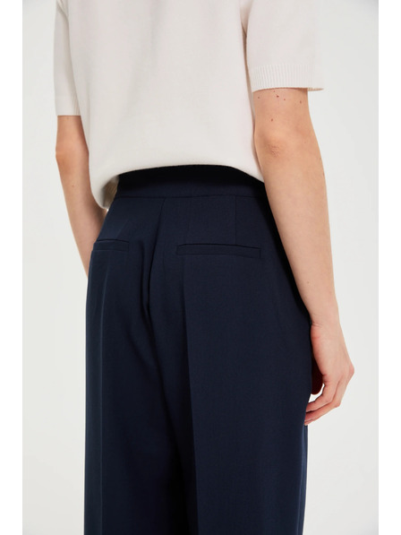 Moodo Панталони със широки крачоли тъмно сини Moodo