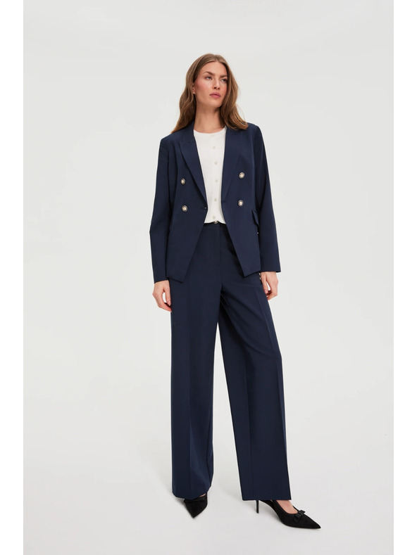 Moodo Панталони със широки крачоли тъмно сини Moodo