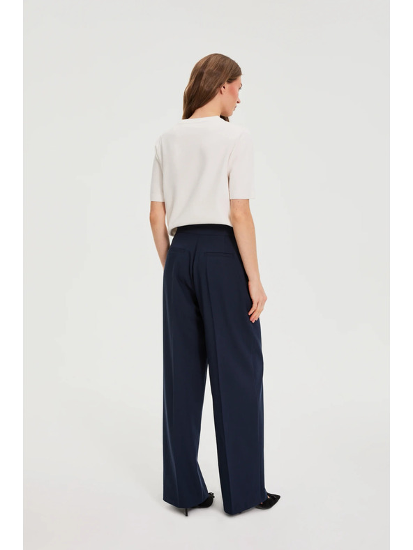 Moodo Панталони със широки крачоли тъмно сини Moodo