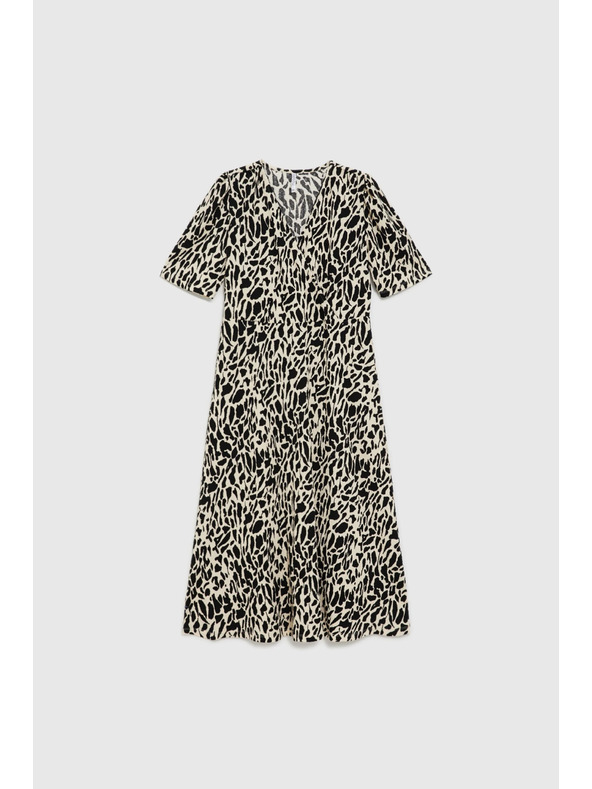 Moodo Миди рокля с шарка бежова Moodo