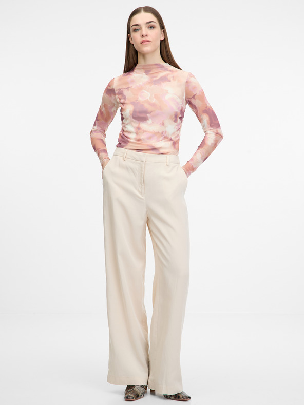 Orsay Розова дамска тениска с дълъг ръкав ORSAY