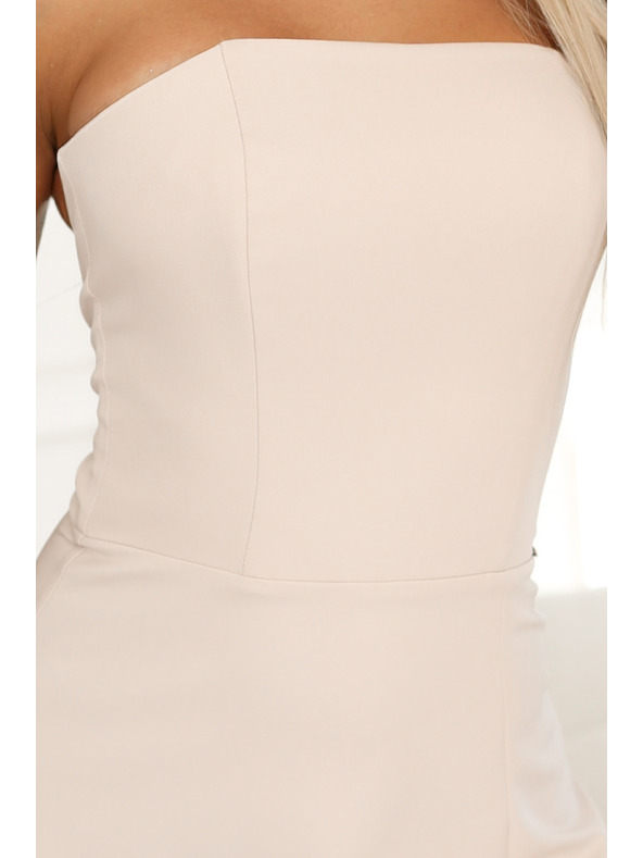 numoco ELARA Коршетни макси рокли с цепка и вързване на гърба - бежови