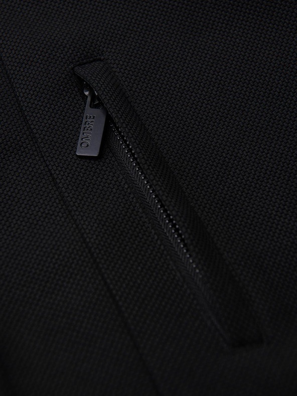 Ombre Clothing Мъжко приляно структурирано палто с висок яка - черно V1 OM-COWC-0136 Ombre Clothing